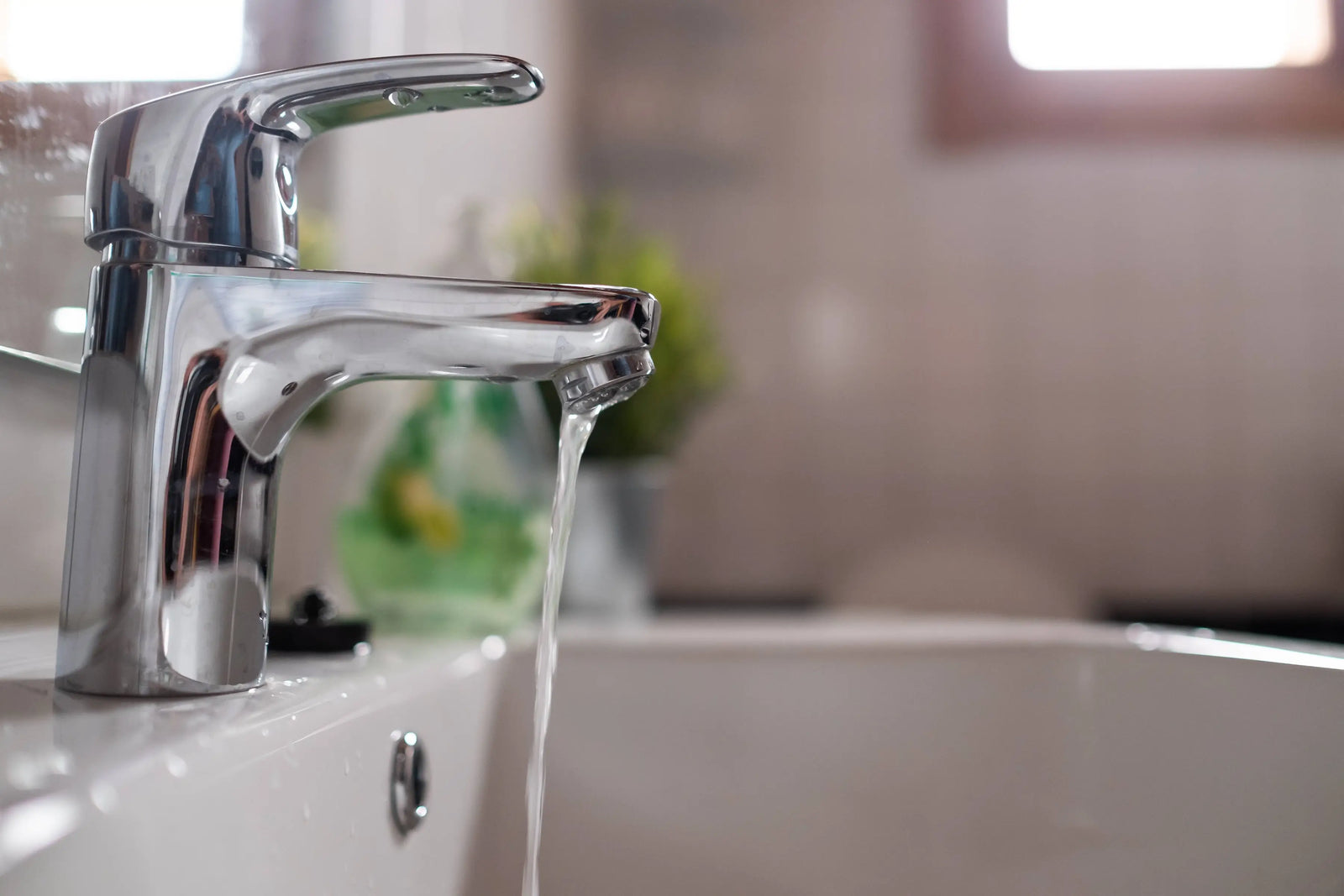 water faucet with low water pressure going into sink