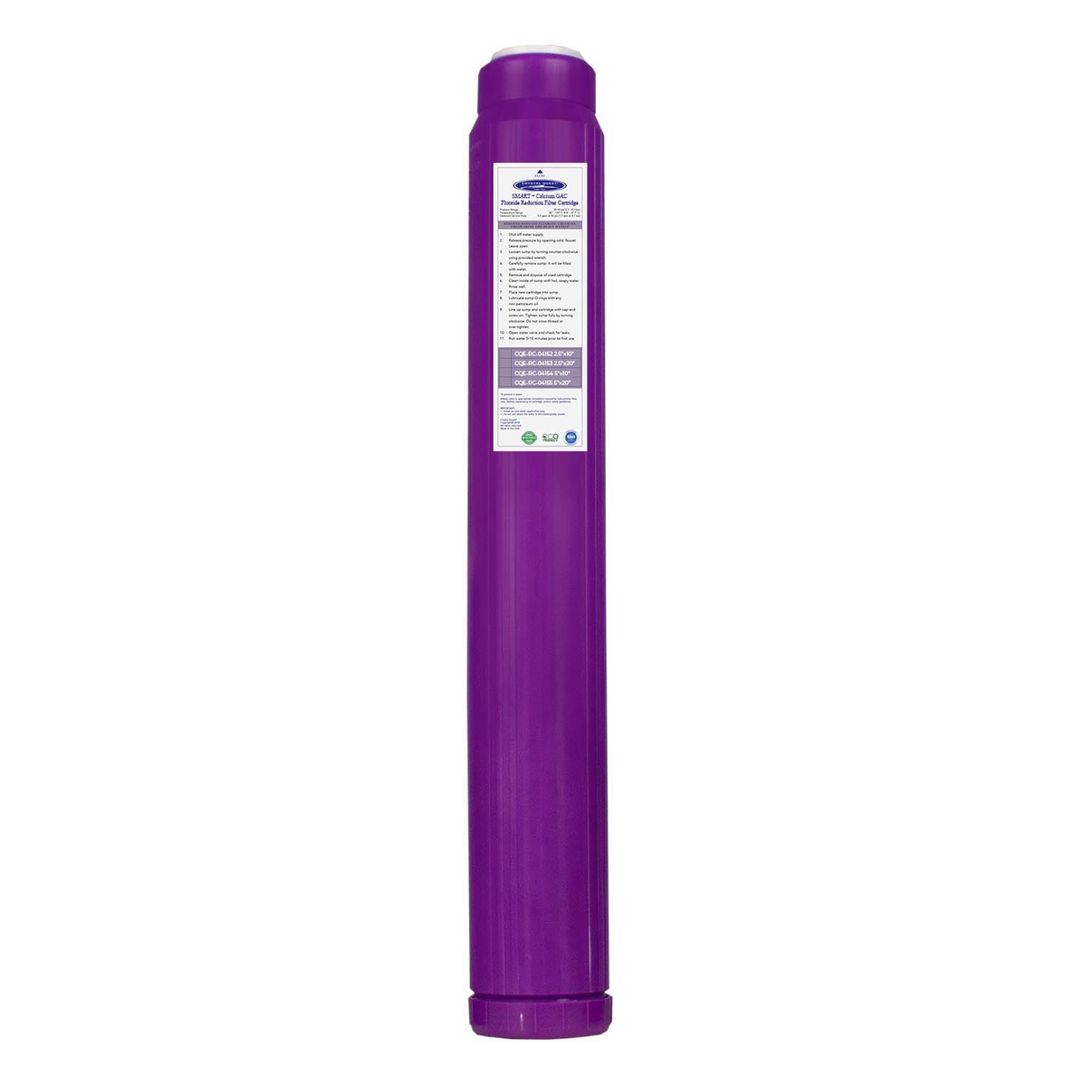 2-7/8” x 20” SMART + Calcium GAC Fluoride Reduction Cartridge - Water Filter Cartridges - Crystal Quest