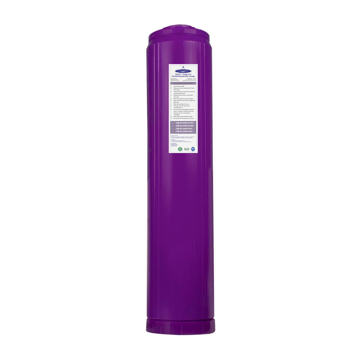2-7/8" x 9-3/4" SMART + Calcium GAC Fluoride Reduction Cartridge - Water Filter Cartridges - Crystal Quest
