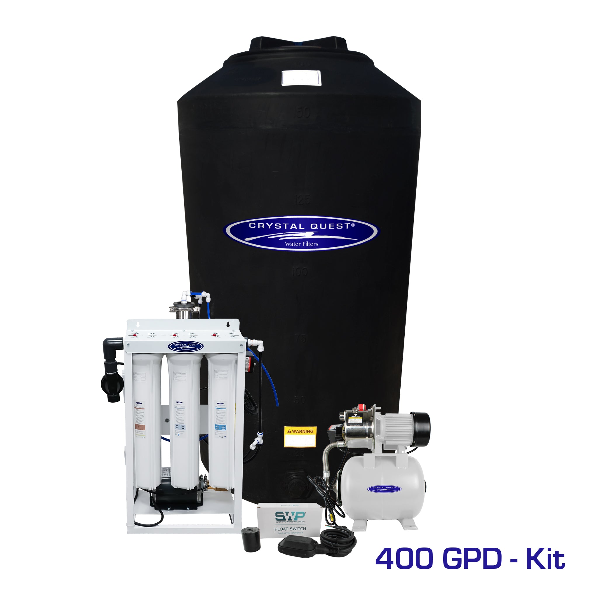 400 GPD / Add Storage Tank Kit (165 Gal) / Brass Rotary Whole House Reverse Osmosis System - Reverse Osmosis System - Crystal Quest