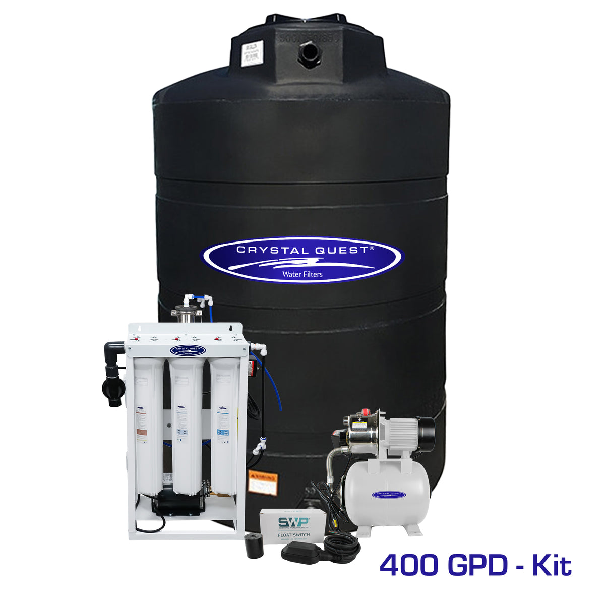 400 GPD / Add Storage Tank Kit (500 Gal) / Brass Rotary Whole House Reverse Osmosis System - Reverse Osmosis System - Crystal Quest