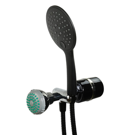 Black 2-in-1 Handheld and Shower Head Combo Filter - Shower Bath Filters - Crystal Quest