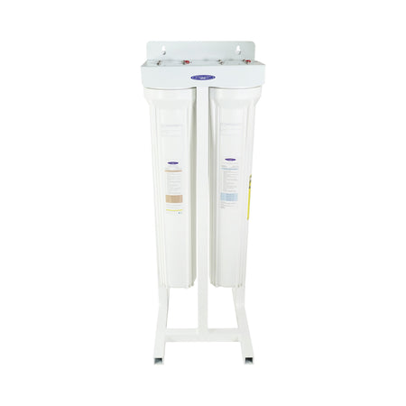 Double / 1" / With System Stand Mini Whole House Water Filter, SMART Series (3-6 GPM | 1-2 people) - Whole House Water Filters - Crystal Quest