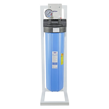Single / 1" / With System Stand Big Blue Whole House Water Filter, Nitrate Removal (4-6 GPM | 1-2 people) - Whole House Water Filters - Crystal Quest