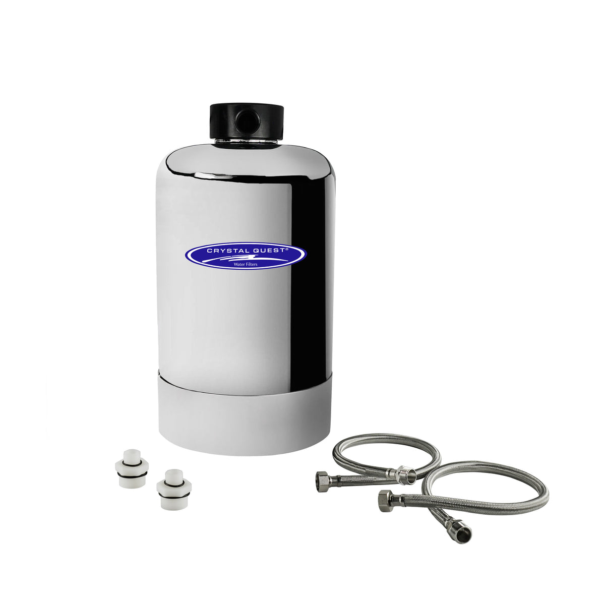 Stainless Steel / SMART Inline Undersink Water Filter 8GPM - - Crystal Quest Water Filters