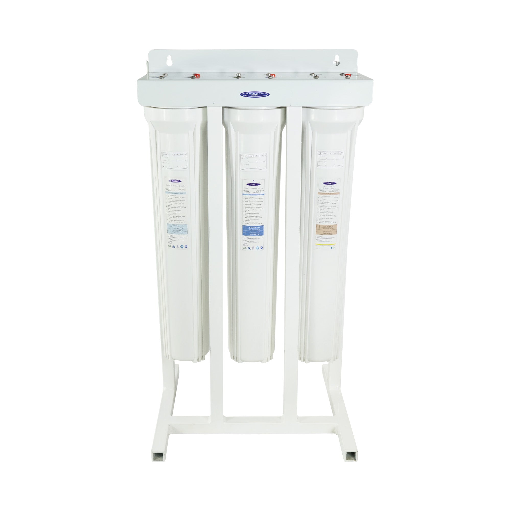 Triple / 1" / With System Stand Mini Whole House Water Filter, SMART Series (3-6 GPM | 1-2 people) - Whole House Water Filters - Crystal Quest