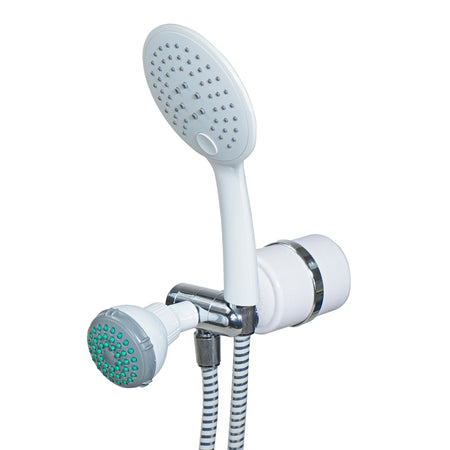 White 2-in-1 Handheld and Shower Head Combo Filter - Shower Bath Filters - Crystal Quest