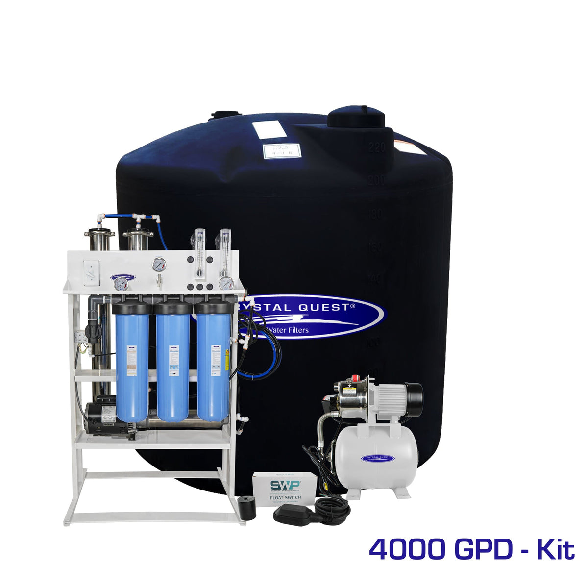 4000 GPD / Add Storage Tank Kit (220 Gal) Whole House Reverse Osmosis System - Reverse Osmosis System - Crystal Quest