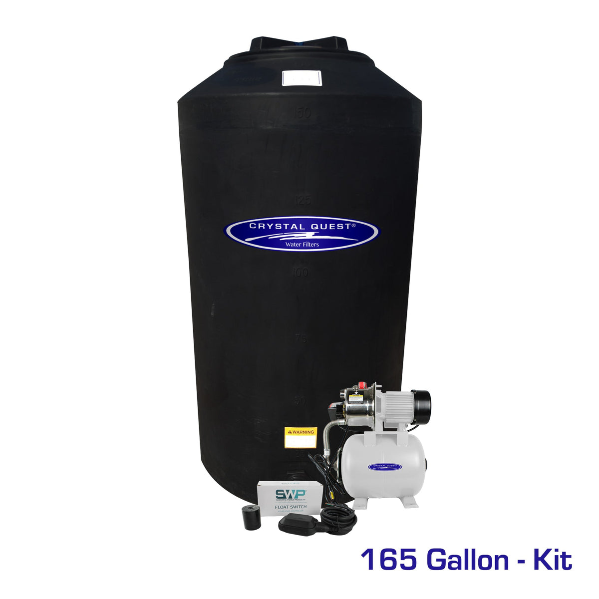 Atmospheric Storage Tank Kit with Pump - 165 Gallon - Parts - Crystal Quest