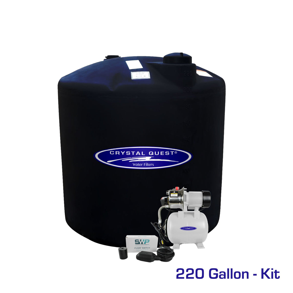 Atmospheric Storage Tank Kit with Pump - 220 Gallon - Parts - Crystal Quest