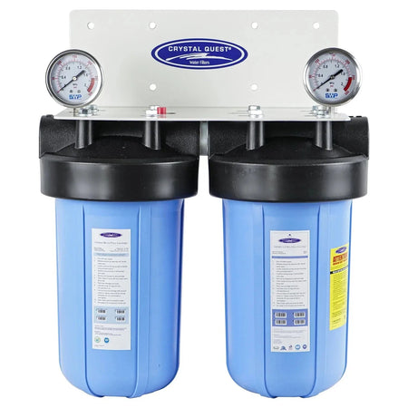 Double / 1" Compact Whole House Water Filter | Iron, Manganese, Sulfide Removal (2-4 GPM | 1-2 people) - Whole House Water Filters - Crystal Quest