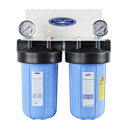 Double / 1" / No System Stand Compact Whole House Water Filter, Alkalizing (2-4 GPM | 1-2 people) - Whole House Water Filters - Crystal Quest